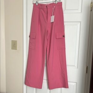 Pistola Pink Wide Leg Cargo Pants Relaxed Fit